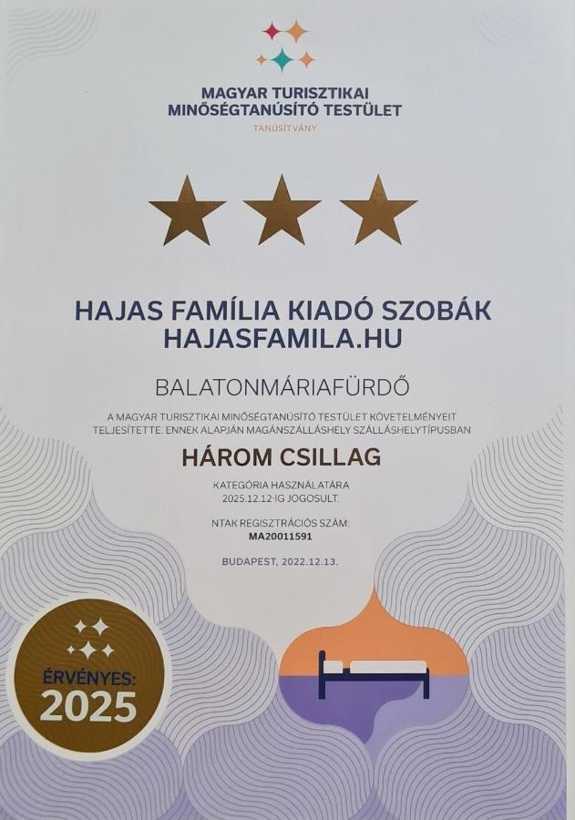Hajas Familia Kiado Szobak Balatonmáriafürdő Extérieur photo